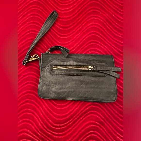 Day & Mood clutch wristlet black in color all leather. - Picture 2 of 9